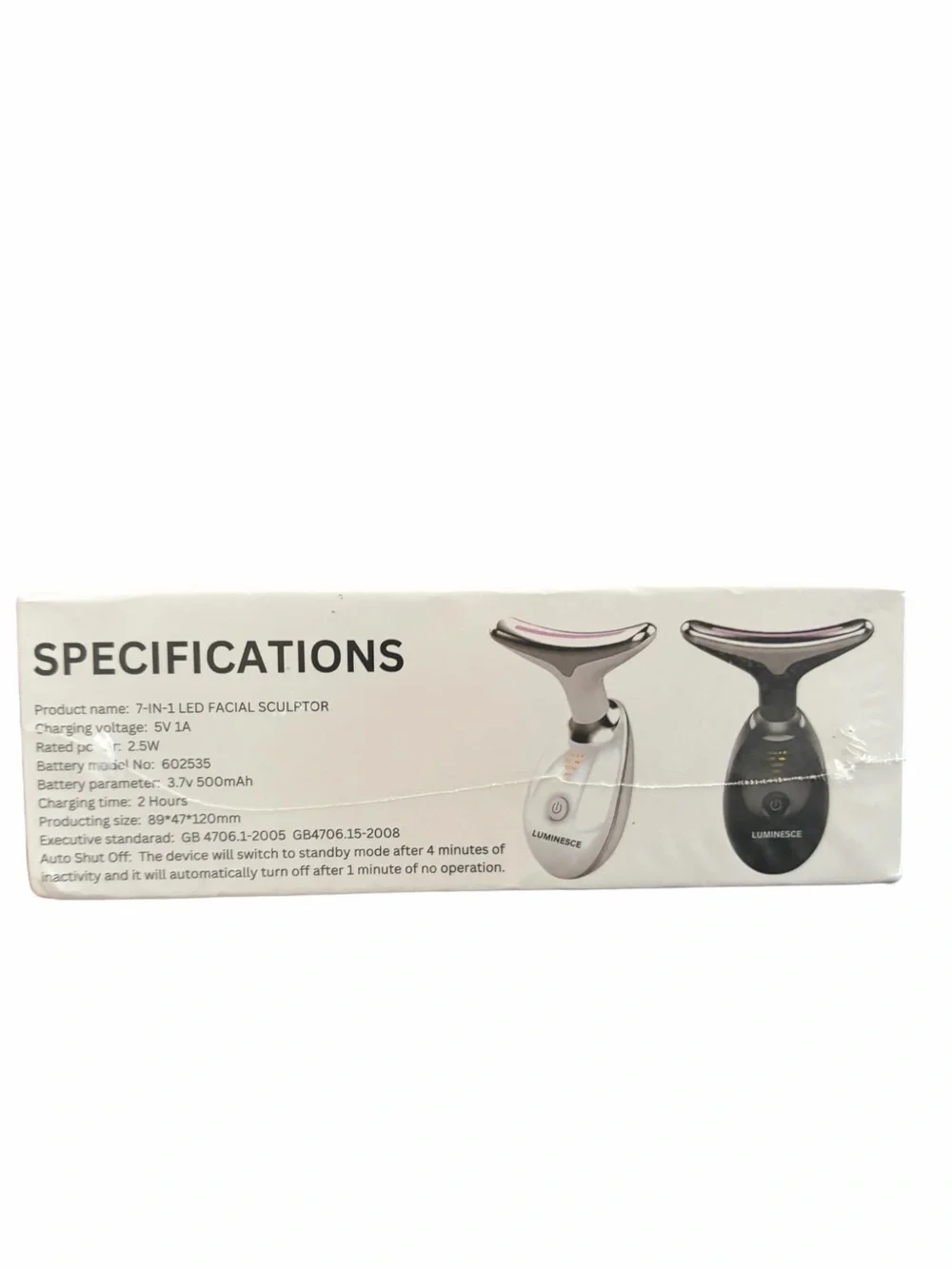 LUMINESCE New White 7-in-1 LED Facial Sculptor Light New in box sealed